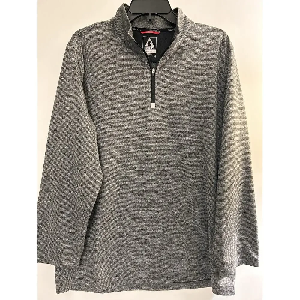 Gerry Athletic Quarter Zip Preppy Lightweight Pullover Gray Jacket Men’s Large